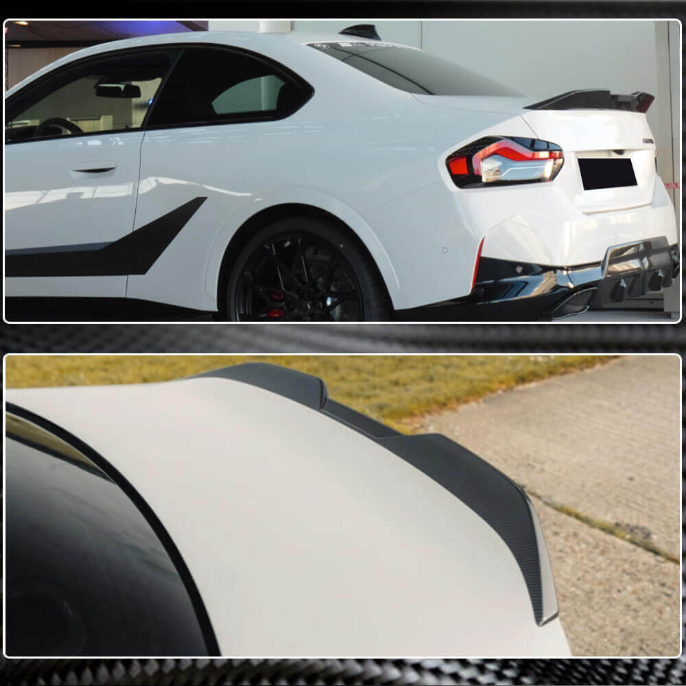 Rear Trunk Spoiler Carbon Fiber V4 for BMW 2 Series G42 2021- - image 3
