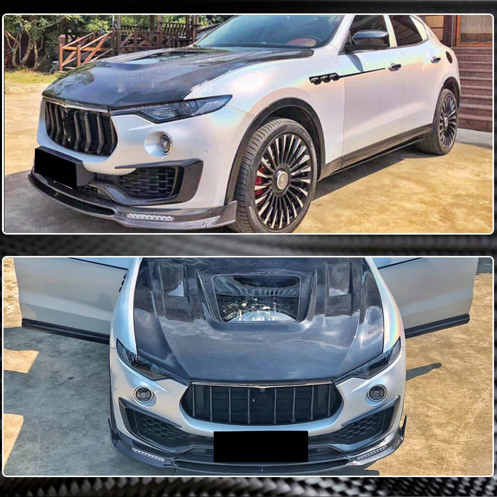 Front Bumper Lip Spoiler V2 (for Base/S, Carbon) for Maserati Levante 2016- - image 3
