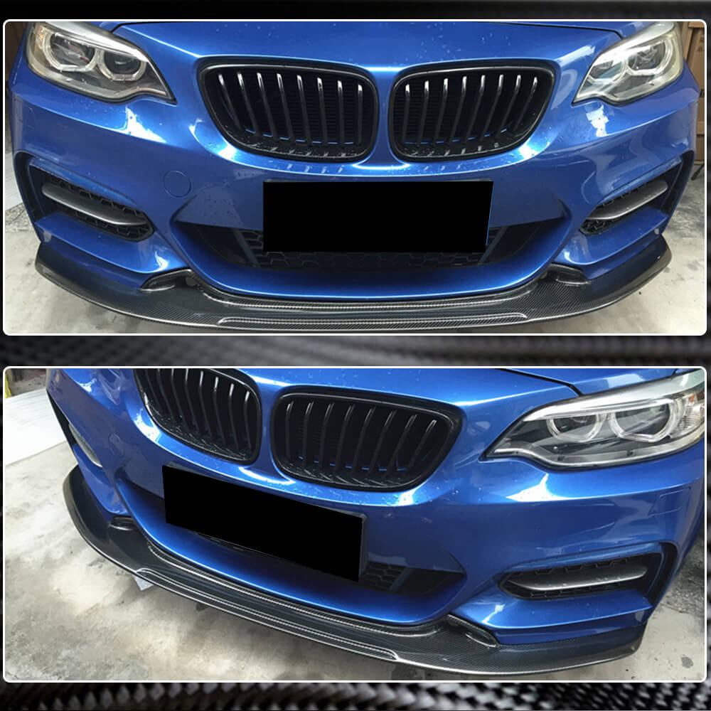 Front Bumper Lip V1 for F22/F23 M-Sport, Carbon for BMW 2 Series F22/23 2014-2021 - image 3