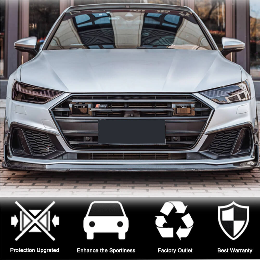 Front bumper trims (for S-Line 2018-2022, Carbon) for Audi A7 2018- - image 3