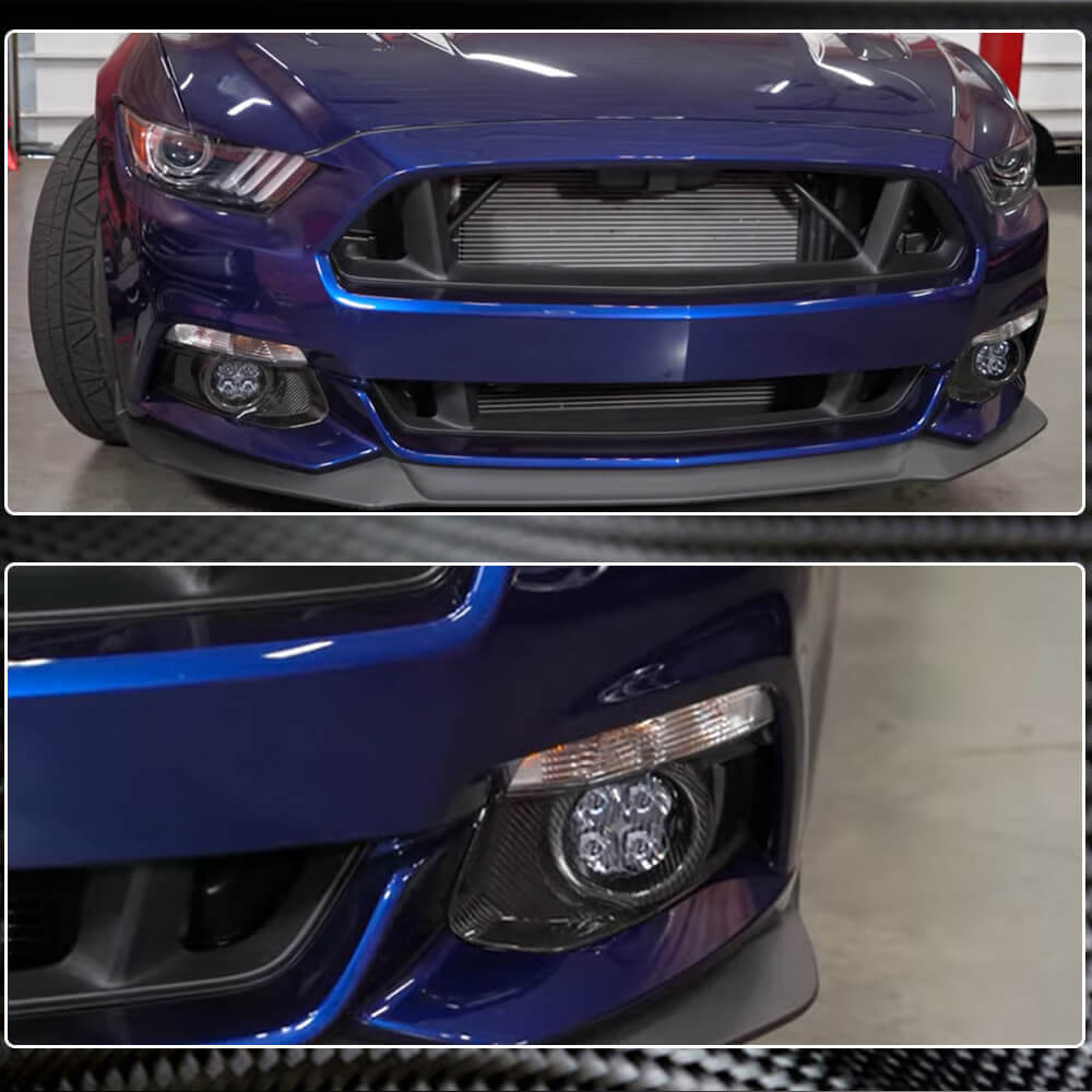 Covers for fog lights V2 (2015-2017, Carbon) for Ford Mustang 2015-2023 - image 3