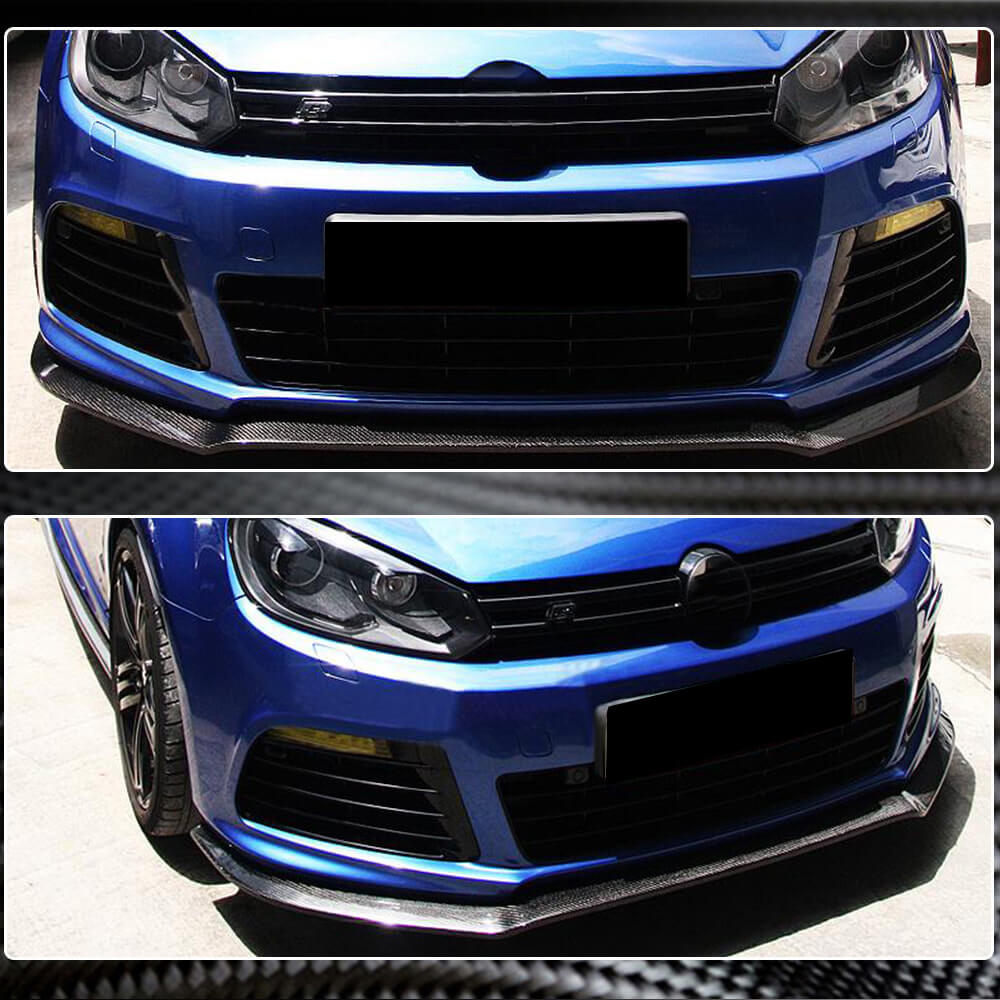 Front Bumper Lip V1 for R HB 2010-2013, Carbon for Volkswagen Golf 6 2008-2014 - image 3
