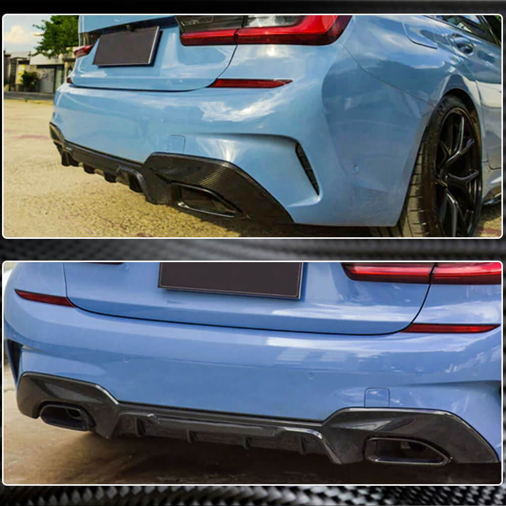 Rear Bumper Diffuser (for M340i 2018-2022, Carbon) for BMW 3 Series G20/G21 2018- - image 3