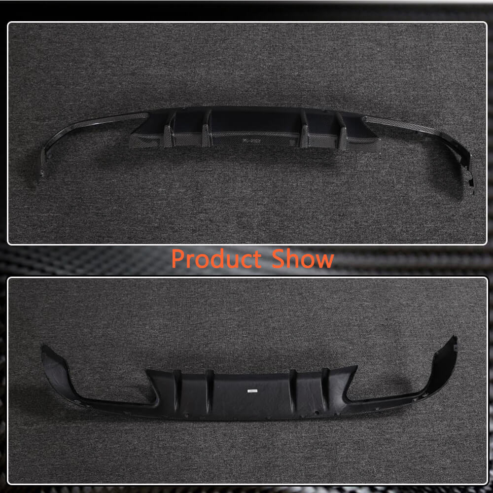 Rear bumper diffuser (for SD Base 2015-2019, Carbon) for Mercedes C-class W205 2014-2021 - image 3