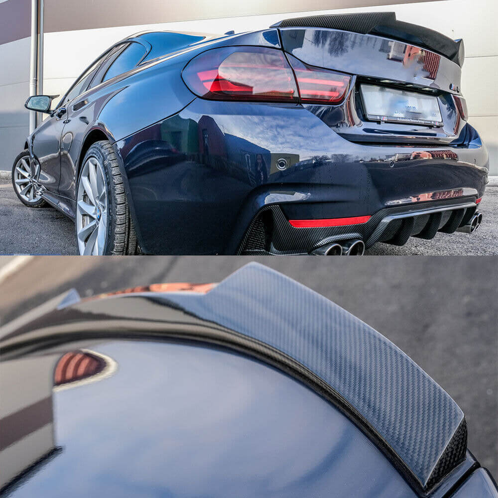 Rear Trunk Spoiler Dry Carbon Fiber V10 (Coupe) for BMW 4 series F-32 2012-2020 - image 3