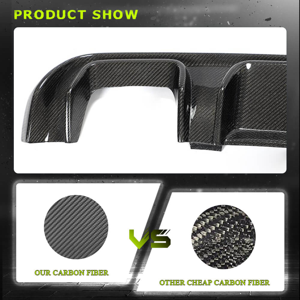 Rear bumper diffuser V2 (for V-Class 2014-2019, Carbon) for Mercedes Vito / V-class W447 2014↗ year - image 3
