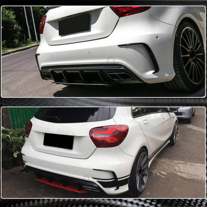 Covers on the rear bumper (for AMG-Line HB, Carbon) for Mercedes A-class W176 2012-2018 - image 3
