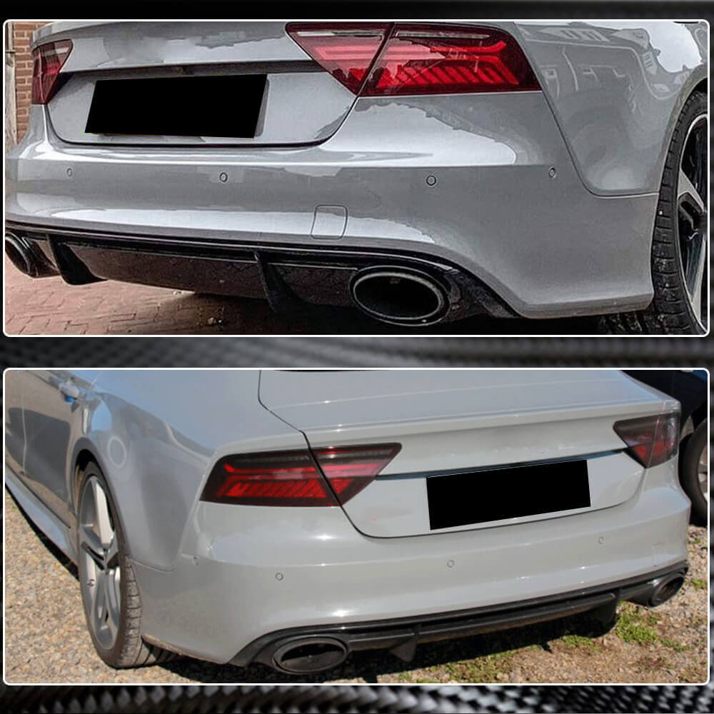 Rear Bumper Diffuser Dry Carbon Fiber for Audi A7 2010-2018 - image 3