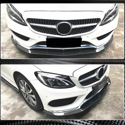 Front Bumper Lip V3 for C43 AMG 2015-2019 Carbon for Mercedes C-сlass W205 2014-2021 - image 3