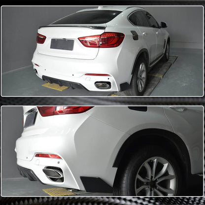 Rear Bumper Covers Flap (for M-Sport, Carbon) for BMW X6 F-16 2014-2019 - image 3