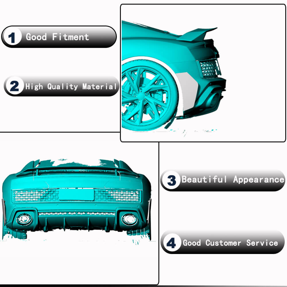 Rear Bumper Splitters (for Spyder 2020+, Carbon) for Audi R8 2015- - image 3