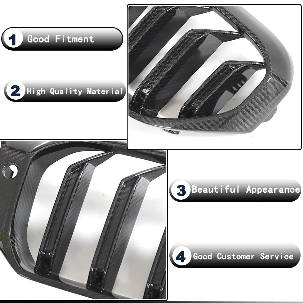 M-Look V1 Grilles (2021-2023, Dry Carbon) for BMW 5 Series G30/G31 2017-2023 - image 3