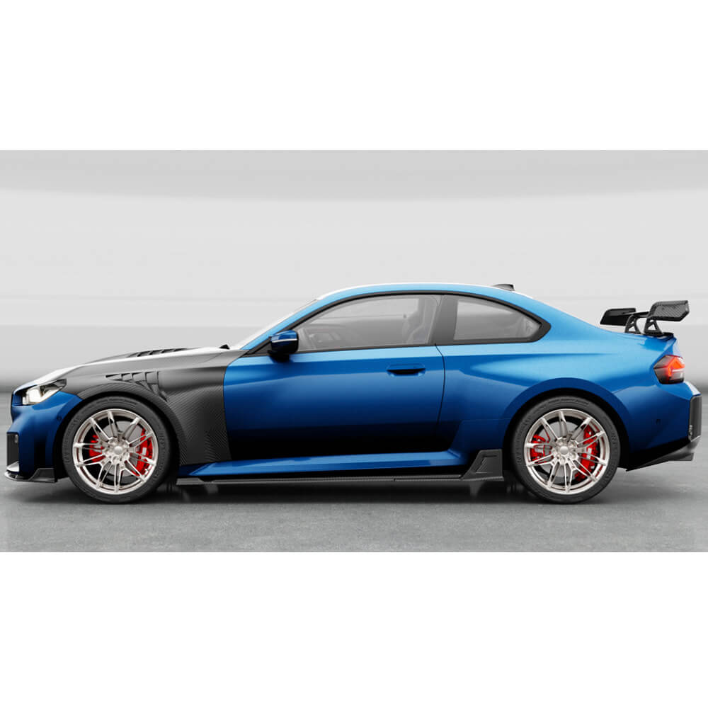 Side Skirts Dry Carbon Fiber V3 (for G87) for BMW 2 Series G42 2021- - image 3