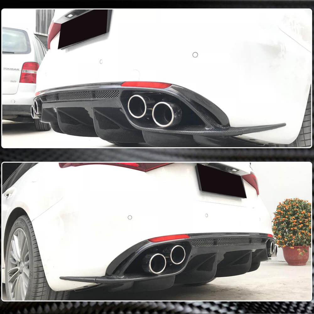 Rear Bumper Diffuser V1 (for Base, Carbon) for Alfa Romeo Giulia 2016-2022 - image 3