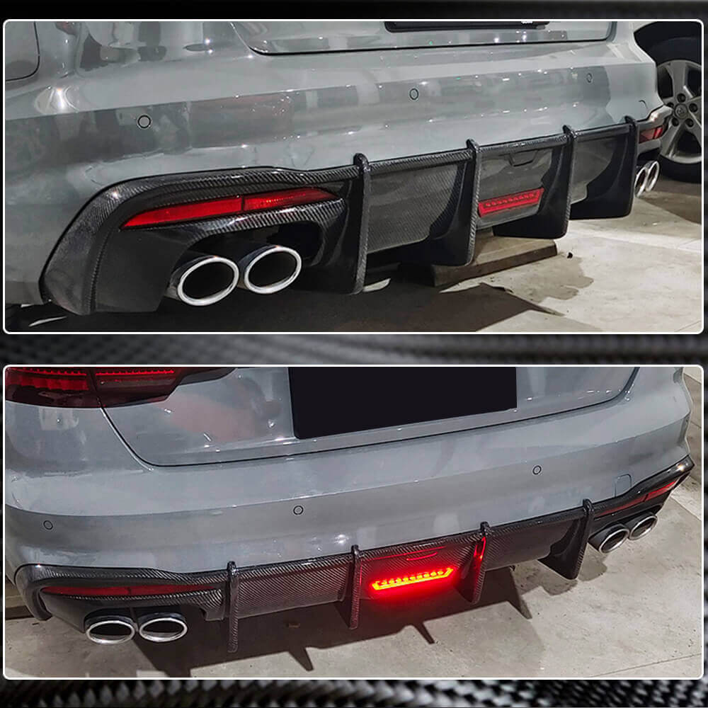 Rear Bumper Diffuser V3 (for S-Line, Carbon) for Audi A4 B10 2024- - image 3