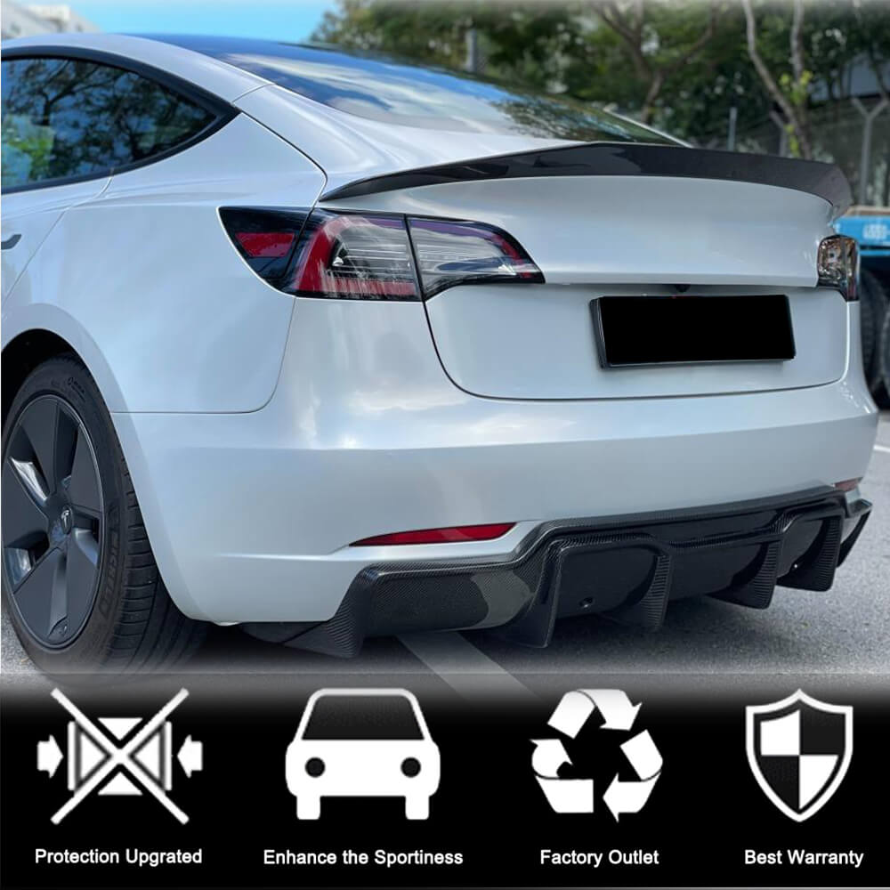 Rear Trunk Spoiler Carbon Fiber V1 (2016-2022) for Tesla Model 3 - image 3