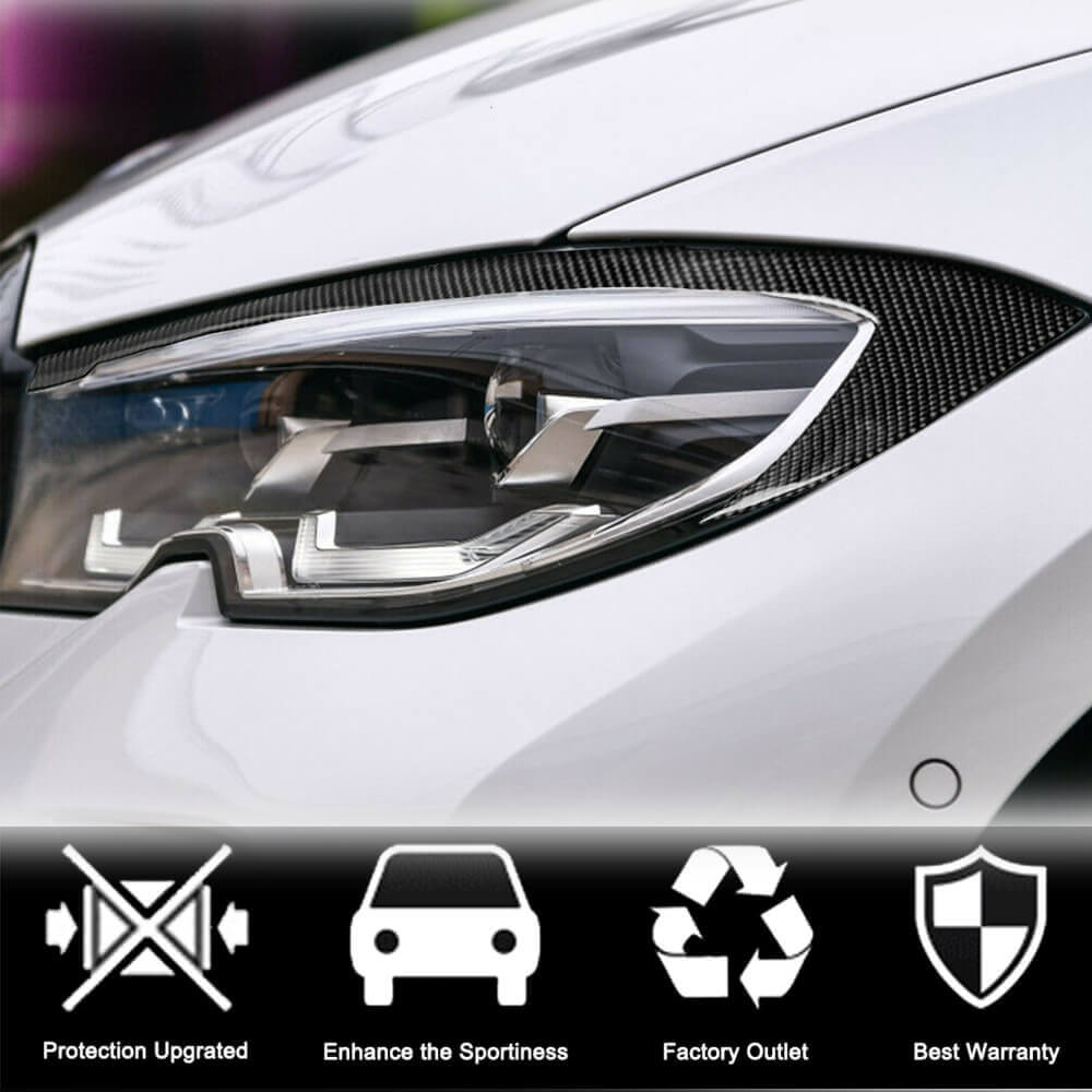 Headlight Eyelids (2018-2022, Carbon) for BMW 3 Series G20/21 2018- - image 3