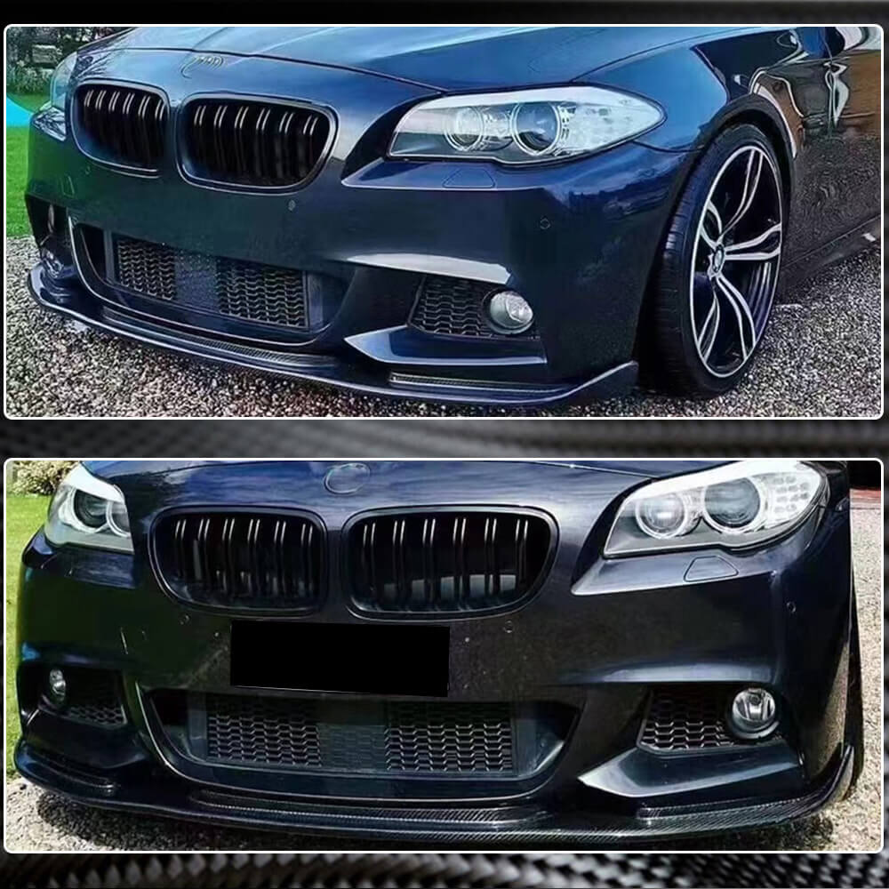 Front Bumper Lip Carbon Fiber V4 (M-Sport) for BMW 5 series F-10/11/07 2010-2016 - image 3