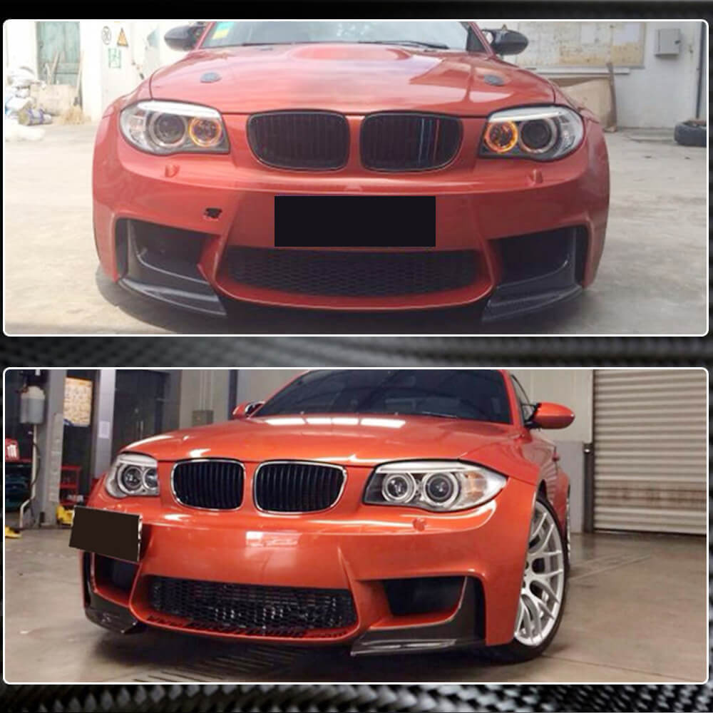 Front Bumper Splitters Carbon Fiber (for 1M E82) for BMW 1 series E81/82/87/88 2004-2011 - image 3
