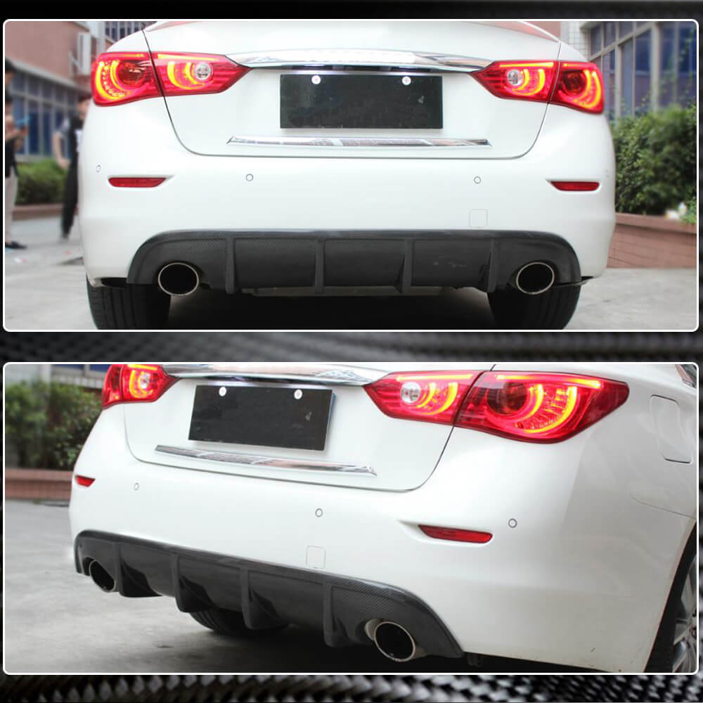 Rear bumper diffuser V1 (for Q50 Base/Sport 2014-2017, Carbon) for Infiniti Q50/Q60 2013-2024 - image 3