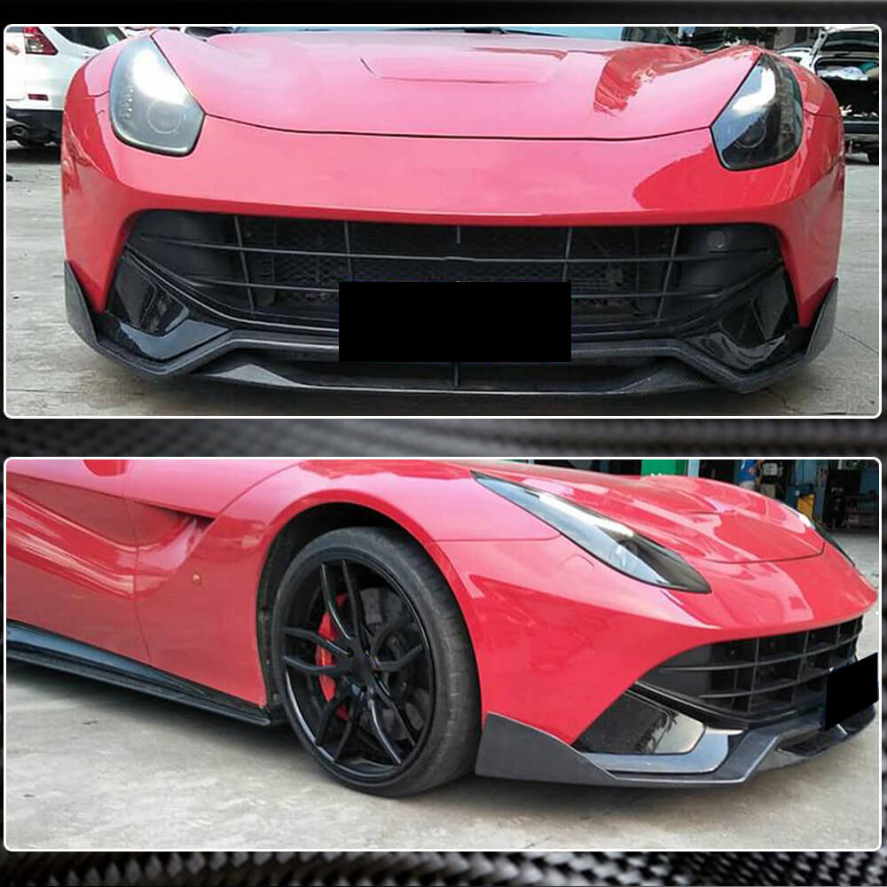 Front Bumper Lip Spoiler (2012-2014, Carbon) for Ferrari F12 Berlinetta 2012-2017 - image 3