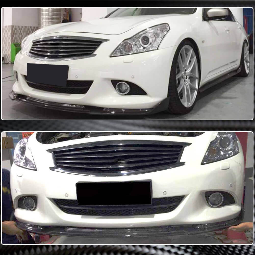 Front Bumper Lip Spoiler (for G37 SD 2009-2013, Carbon) for Infiniti G25/G35/37 (V36/CV36) 2006-2015 - image 3