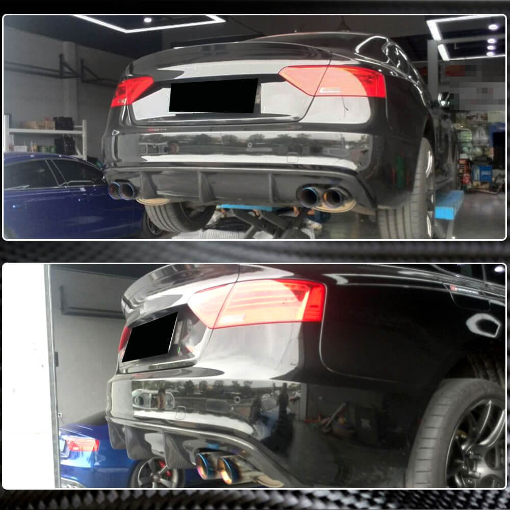 Rear Bumper Diffuser V1 (for S-Line 2012-2015, Carbon) for Audi A5 2007-2015 - image 3