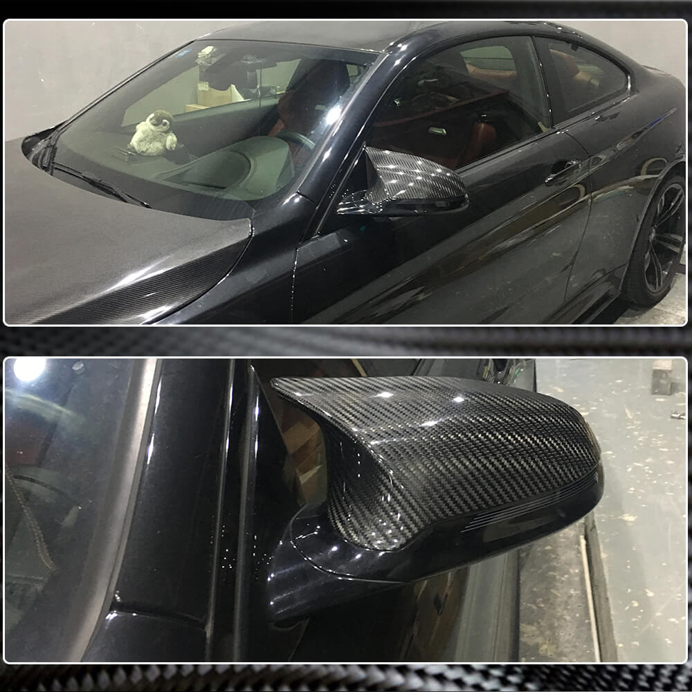 Mirror Covers Add-on Style Dry Carbon Fiber V2 (for M4) for BMW 4 series F-32 2012-2020 - image 3