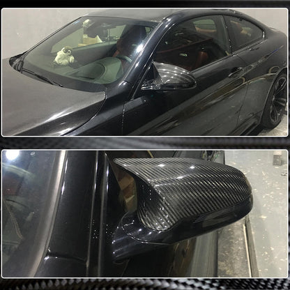 Mirror Covers Add-on Style Dry Carbon Fiber V2 (for M4) for BMW 4 series F-32 2012-2020 - image 3