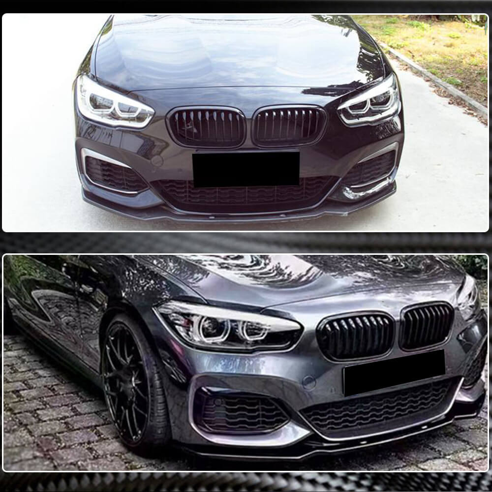 Front Bumper Lip V1 for M-Sport 2015-2019, Carbon for BMW 1 Series F20/21 2011-2019 - image 3