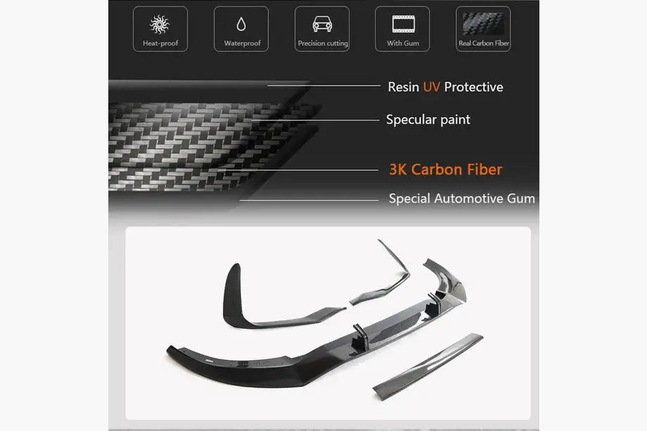 Front bumper lip (2021+, Carbon) for Audi Q8 2018- - image 3