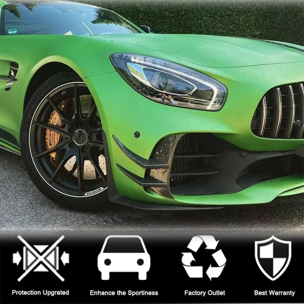 Covers on the front bumper V2 (for GT R 2016-2019, Dry carbon) for Mercedes-AMG GT C190/R190 - image 3