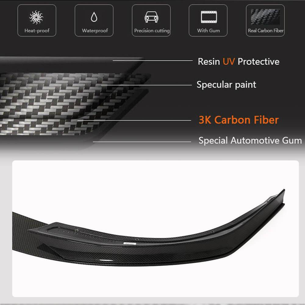 Front Bumper Lip V2 (2021+, Carbon) for Tesla Model S 2012– - image 3