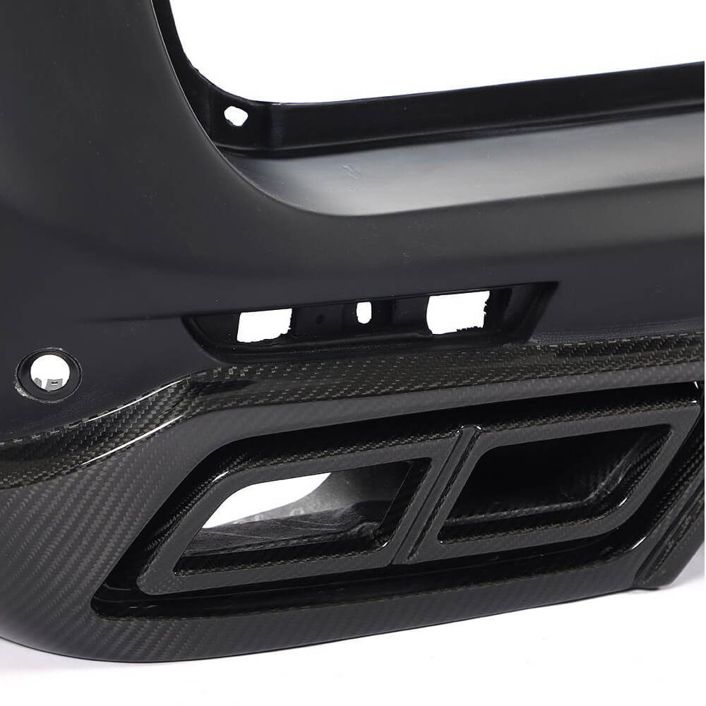 Cover on the rear bumper with a diffuser (2014-2019, Plastic + carbon) for Mercedes Vito / V-class W447 2014↗ year - image 3