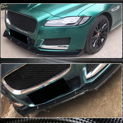 Front Bumper Lip Spoiler (2016-2020, Carbon) for Jaguar XF 2016- - image 3