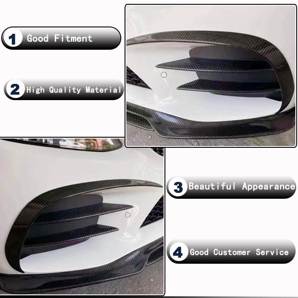 Front bumper lip (for SD AMG-Line 2015-2019, Carbon) for Mercedes C-сlass W205 2014-2021 - image 3
