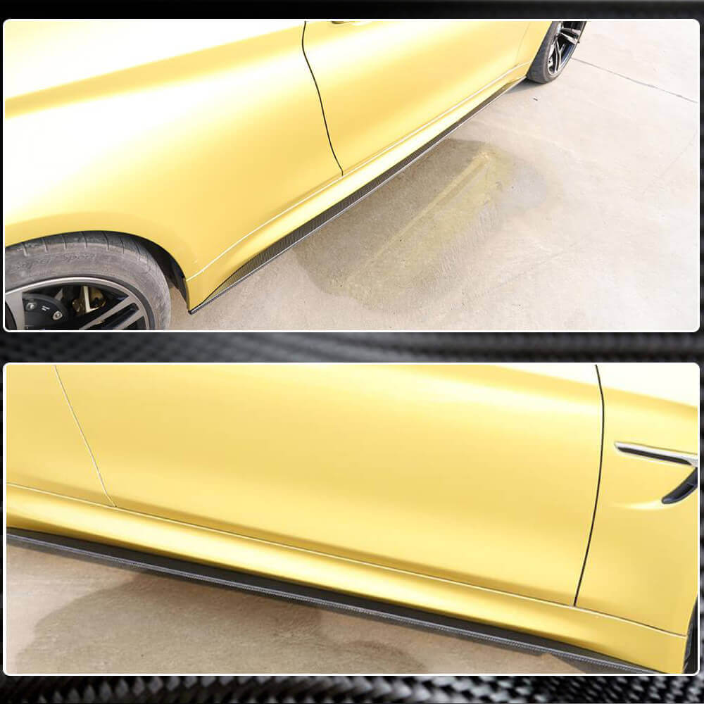 Side Skirts Carbon Fiber V6 (for F82) for BMW 4 series F-32 2012-2020 - image 3