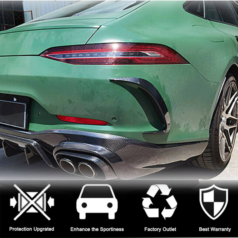 Rear Bumper Covers V2 (for GT63 2018-2022, Carbon) for Mercedes AMG GT 4 X290 2018- - image 3
