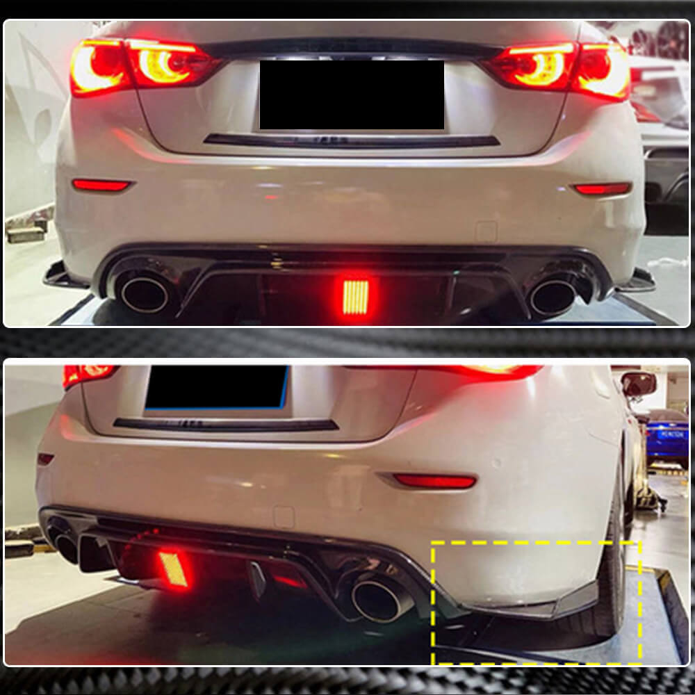 Covers on the rear bumper (for Q50 Base/Sport 2014-2017, Carbon) for Infiniti Q50/Q60 2013-2024 - image 3
