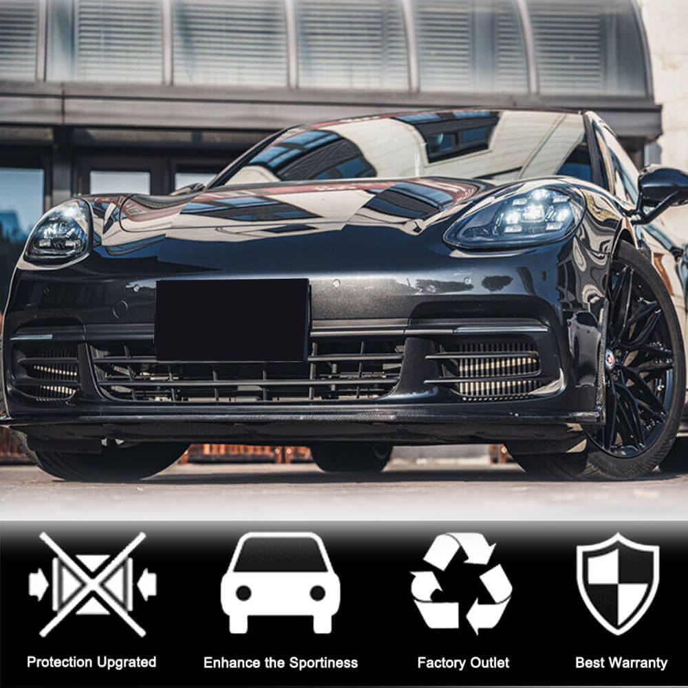 Front Bumper Lip Spoiler (2016-2020, Carbon) for Porsche Panamera 2016-2023 - image 3