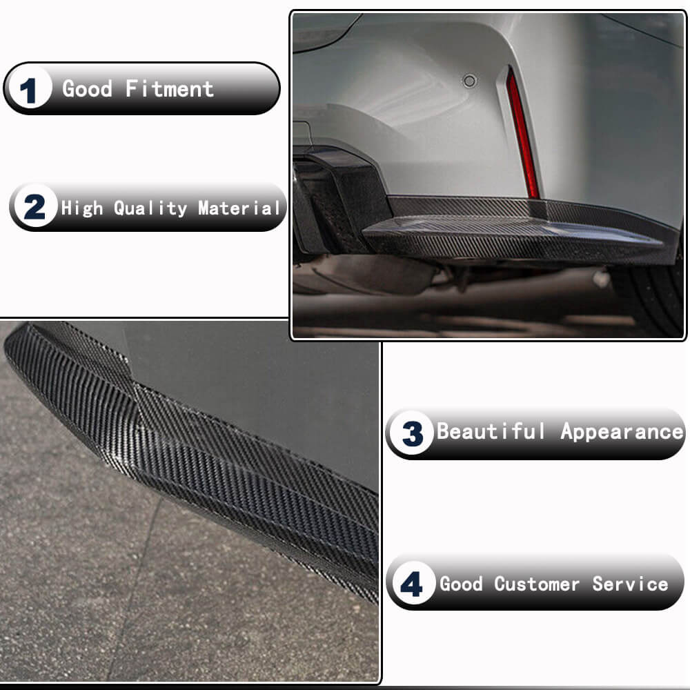 Rear Bumper Splitters Replacement Style Carbon Fiber V3 (for G80) for BMW 3 series G20/21 2018- - image 3