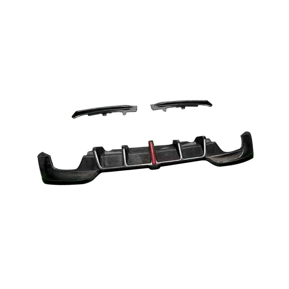 Rear Bumper Diffuser with LED Carbon Fiber (2019-2021, M-Sport) for BMW 3 series G20/21 2018- - image 3