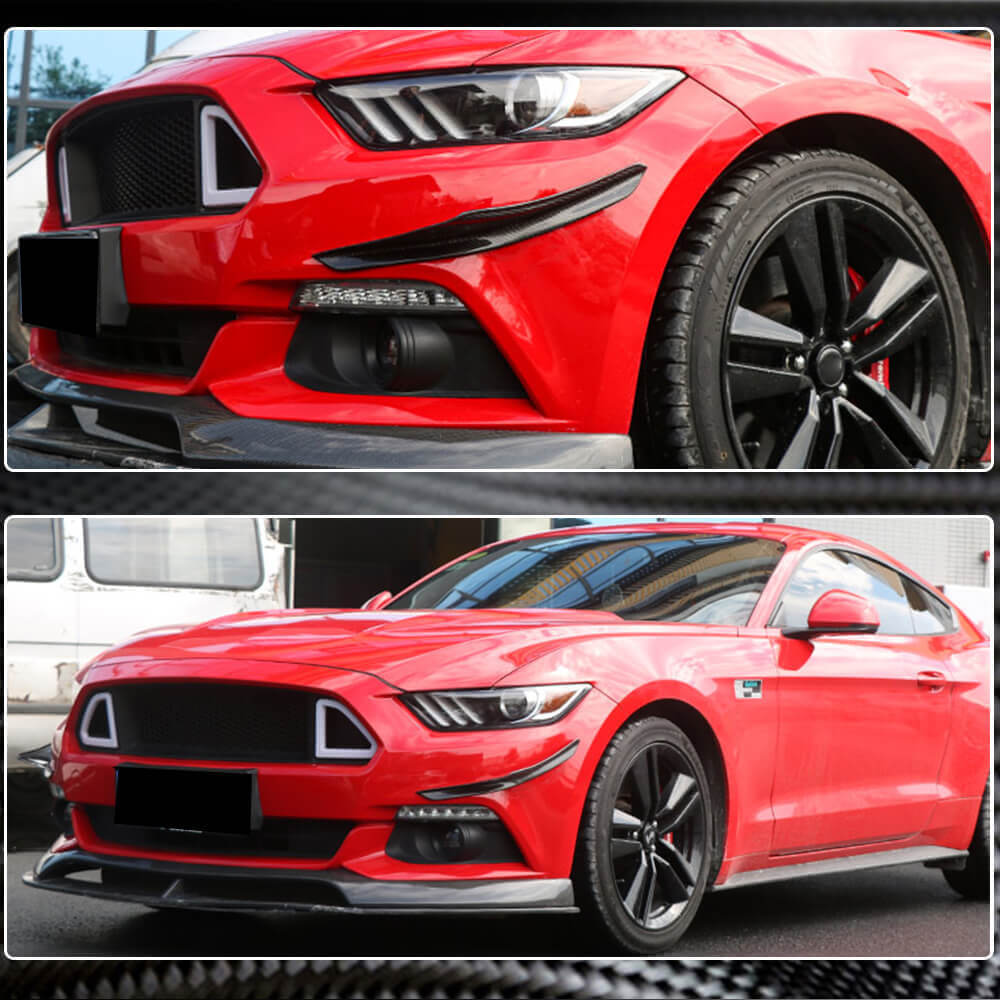 Covers on the front bumper (2015-2017, Carbon) for Ford Mustang 2015-2023 - image 3
