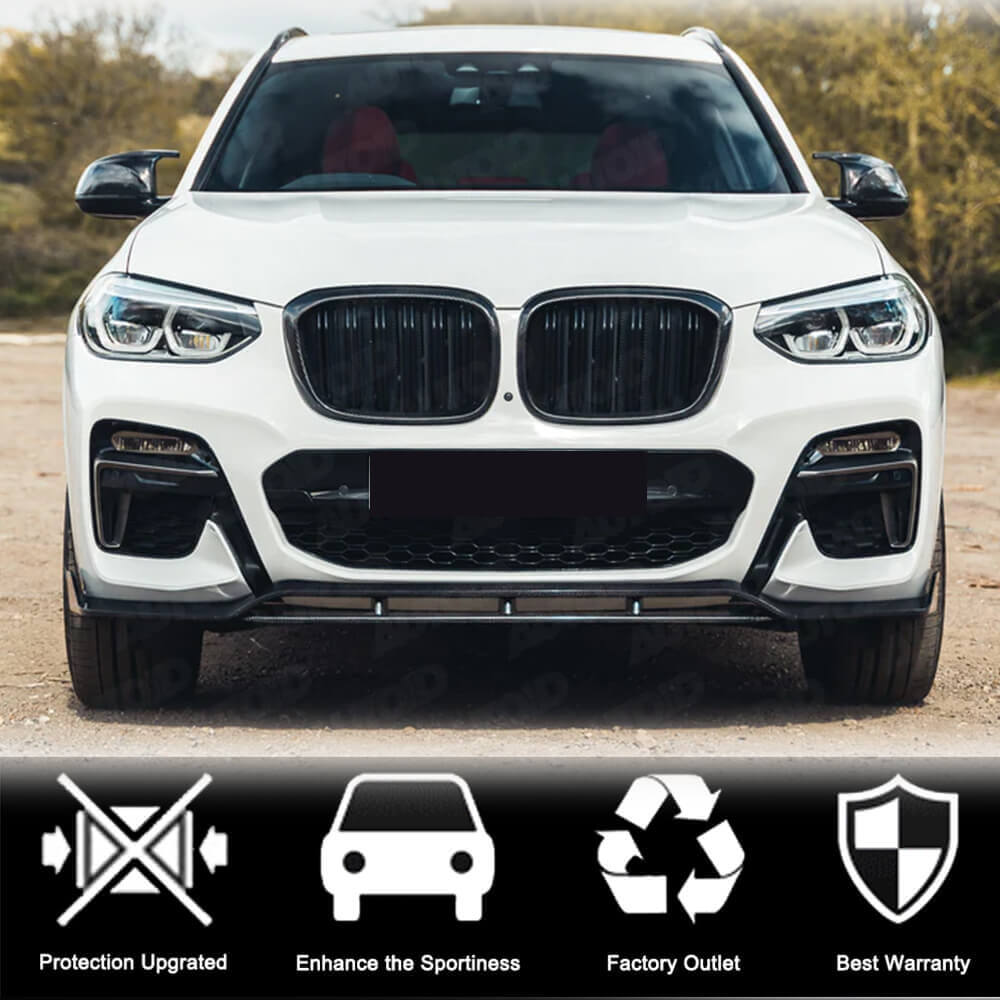 Front bumper lip for original M-Sport 2018-2021, Carbon for BMW X3 G01 2018- - image 3