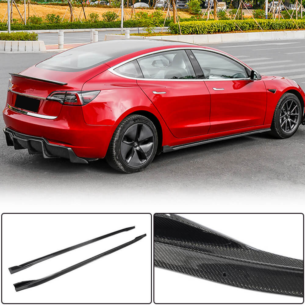 Side Skirts Carbon Fiber V1 (2016-2022) for Tesla Model 3 - image 3