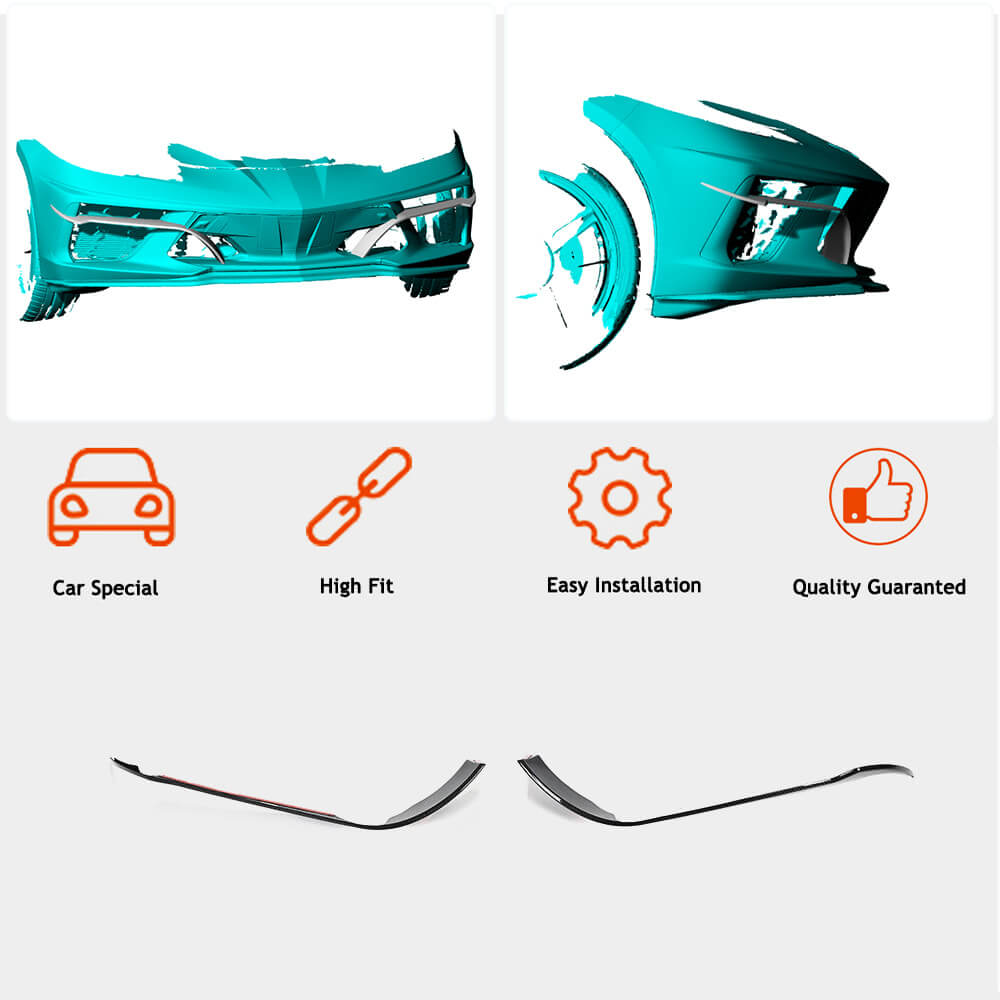 Covers on the front bumper (2019-2022, Carbon) for Chevrolet Corvette C8 2019- - image 3