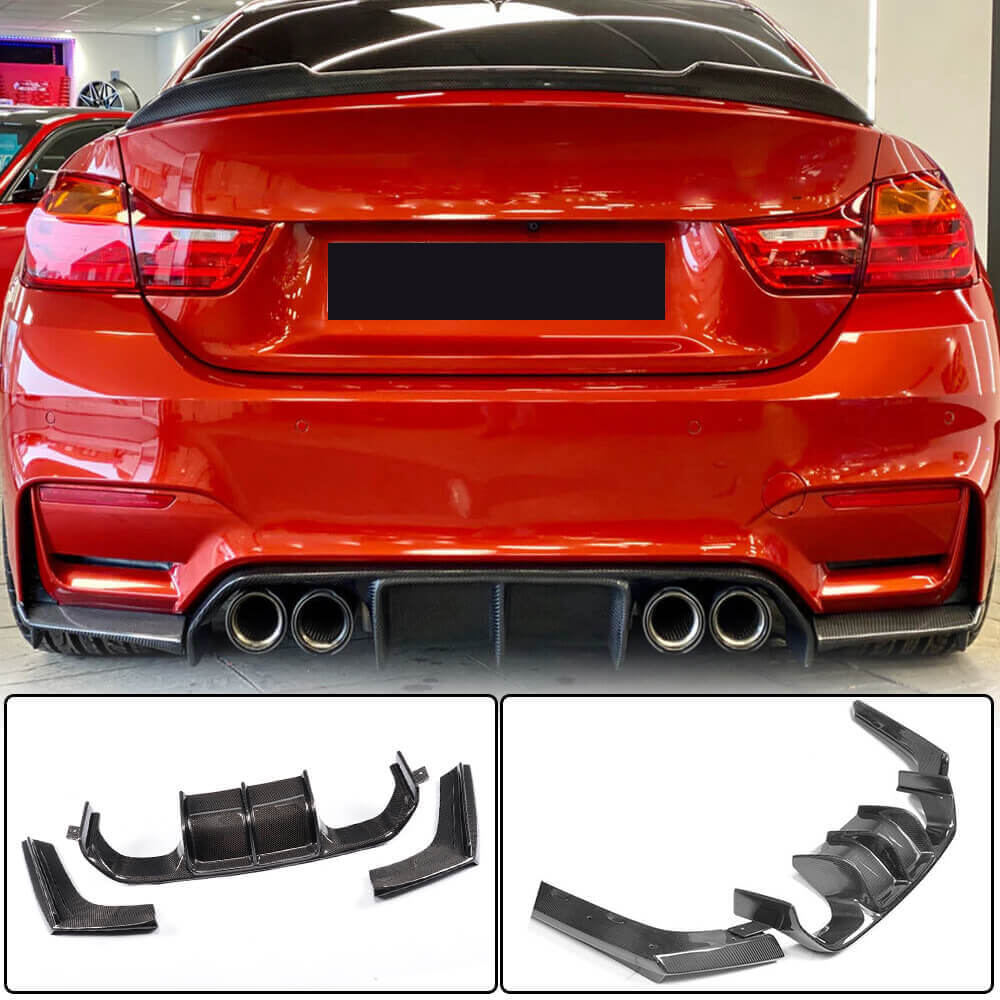 Rear Bumper Diffuser V4 (for F82/F83, Carbon) for BMW 4 Series F-32 2012-2020 - image 3