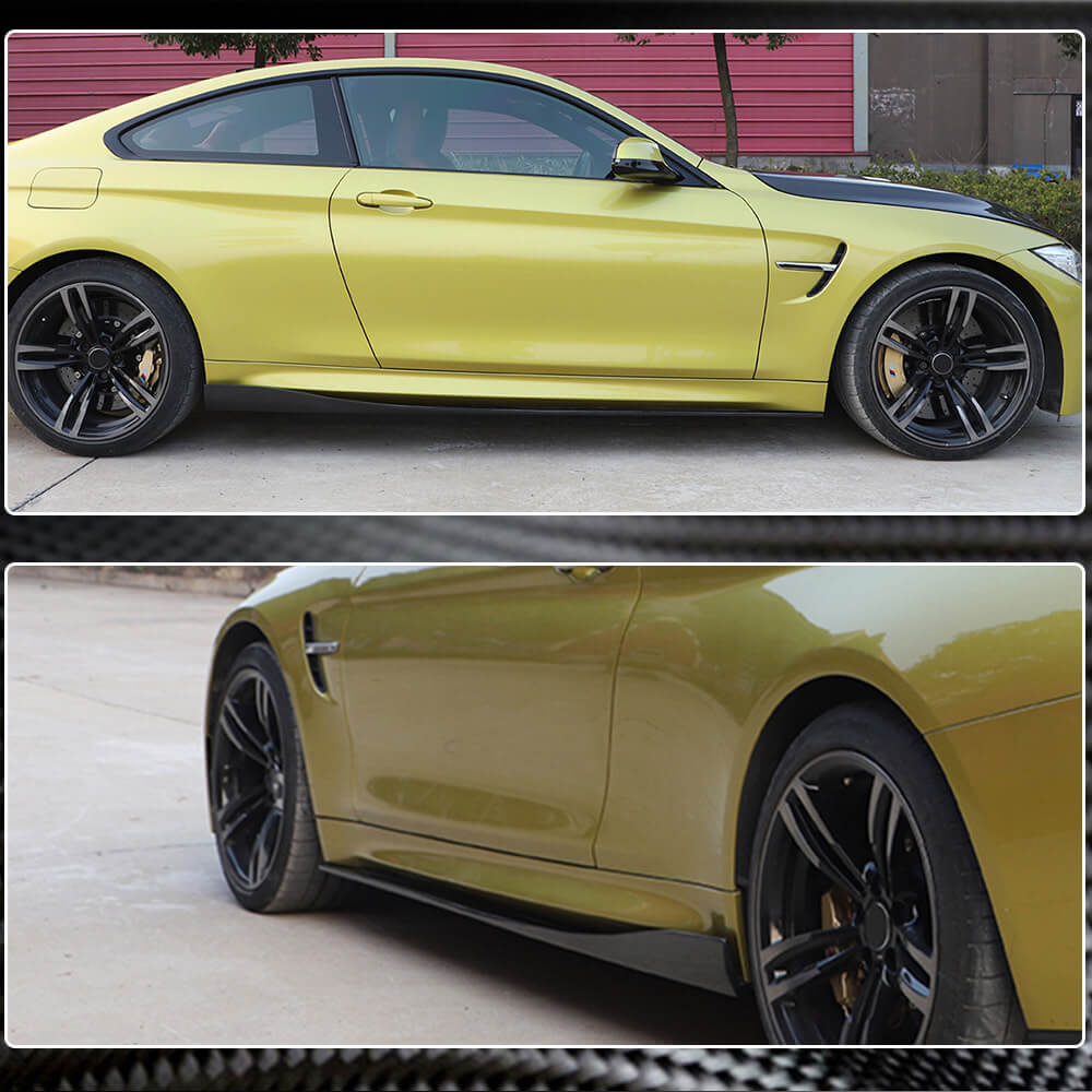 Side Skirts Carbon Fiber V2 (for F82) for BMW 4 series F-32 2012-2020 - image 3