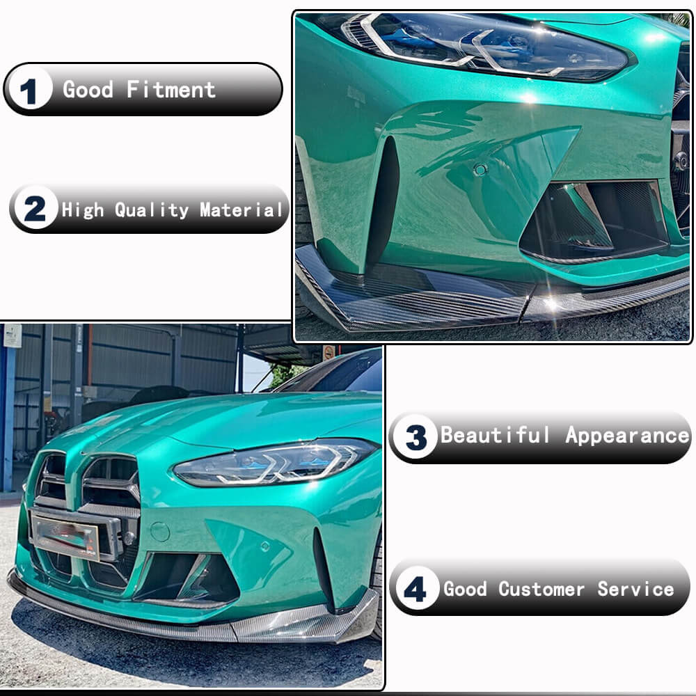 Front Bumper Lip V8 for G80, Carbon for BMW 3 Series G20/G21 2018- - image 3