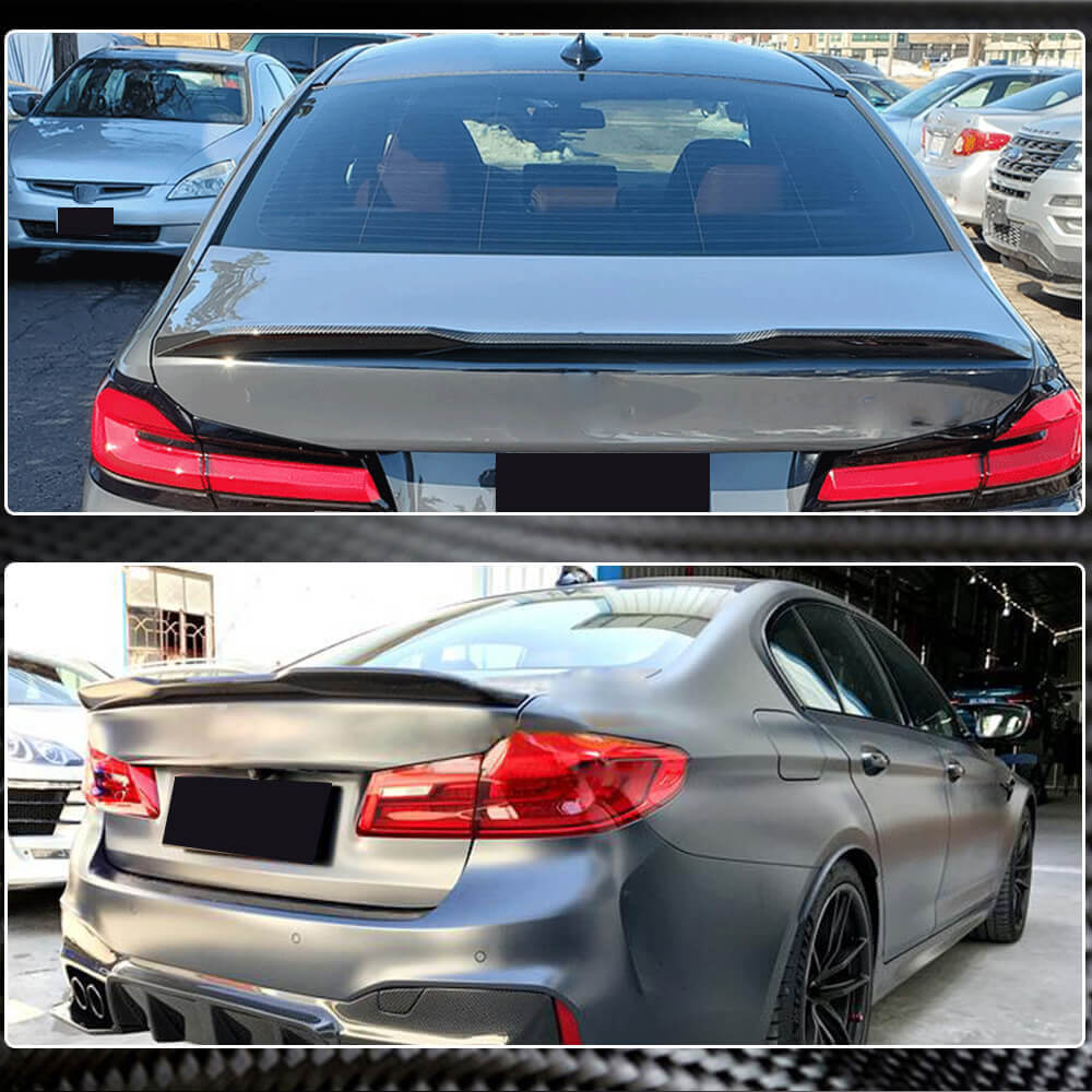 Rear Trunk Spoiler Carbon Fiber V4 (SD) for BMW 5 Series G30/31 2017-2023 - image 9